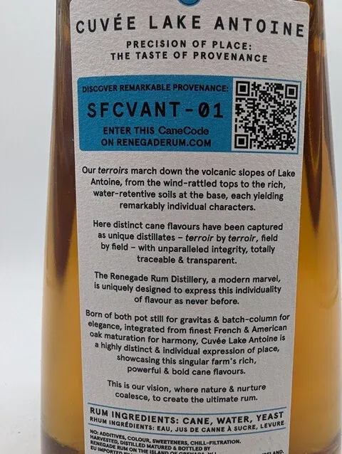 Renegade Rum Cuvée Lake Antoine – 46% – Bild 3