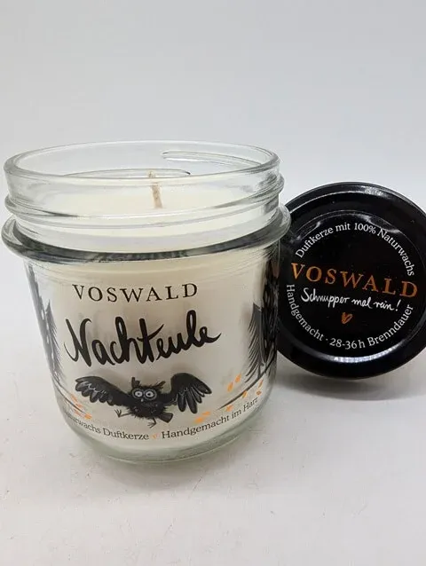 Voswald Nachteule – Naturwachs Duftkerze – 150g