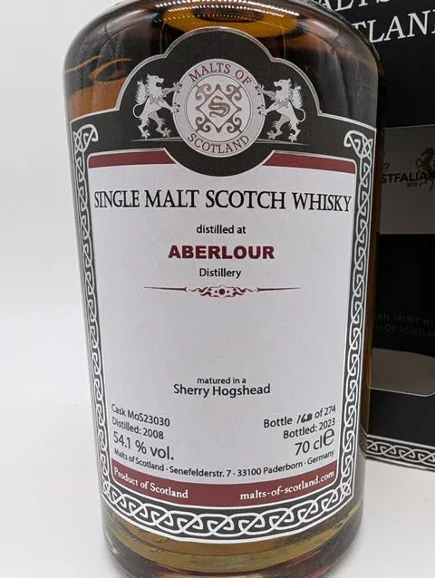 Aberlour 2008 MoS 23030 – 54,1% – Bild 2
