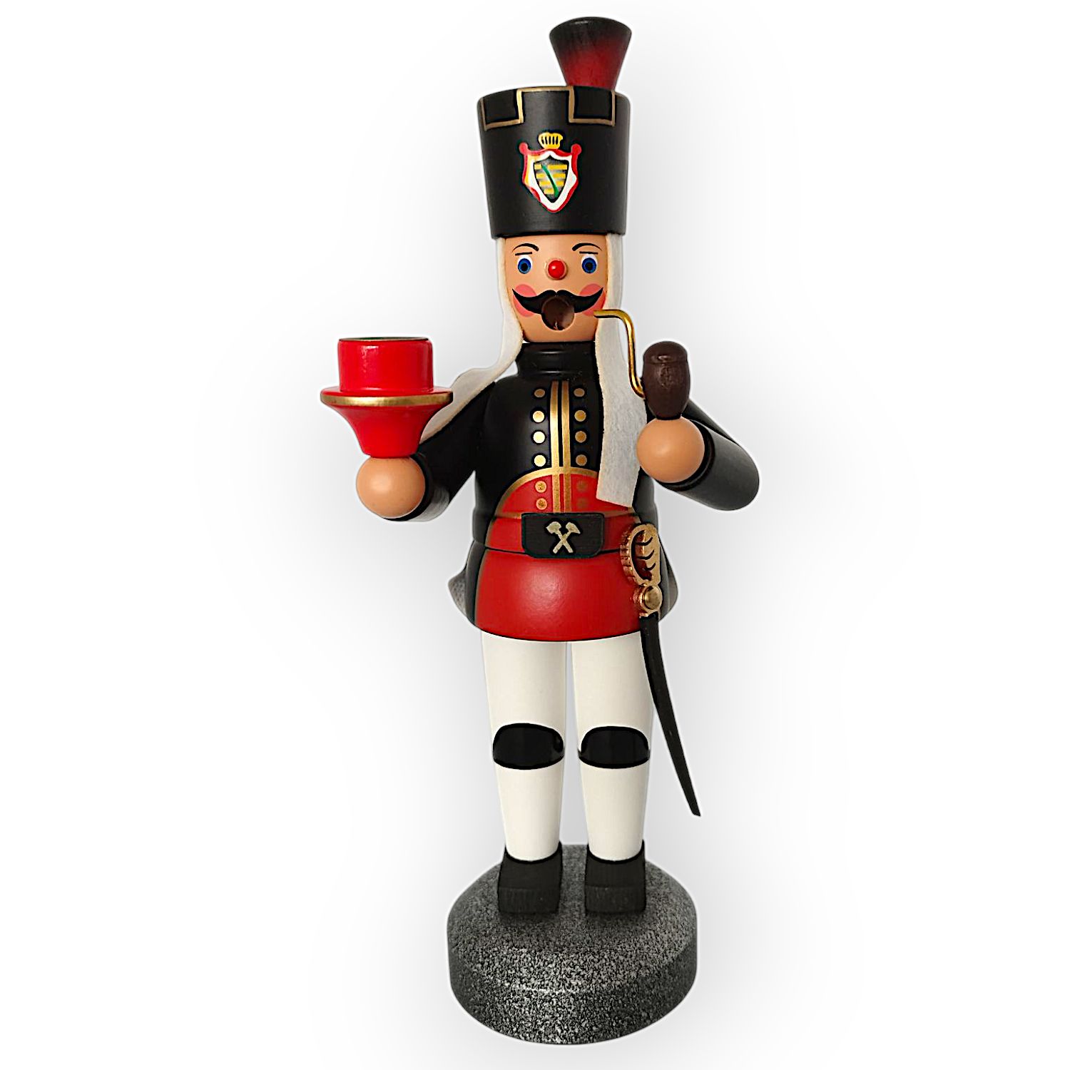 Räuchermann Bergmann mit Kerzenhalter