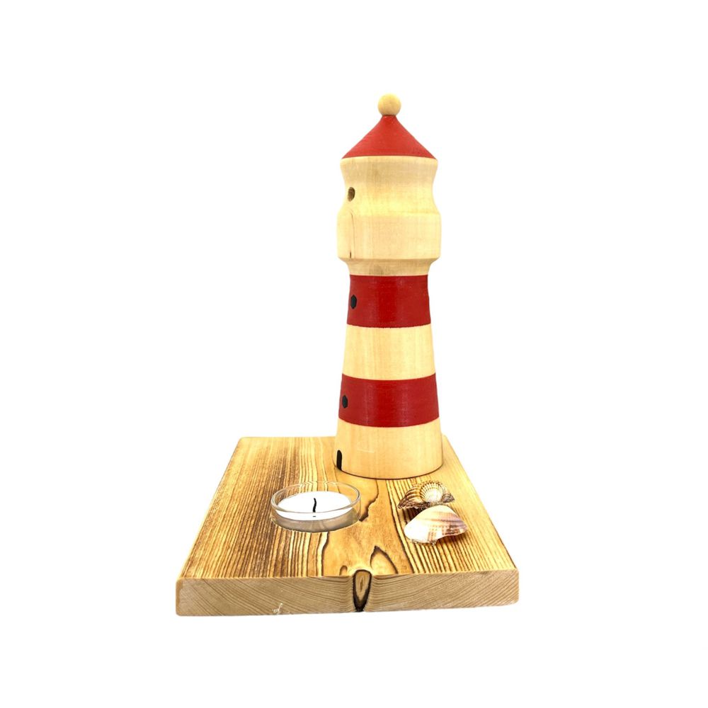 Räucherfigur Leuchtturm mit Teelichthalter, rot – Bild 2