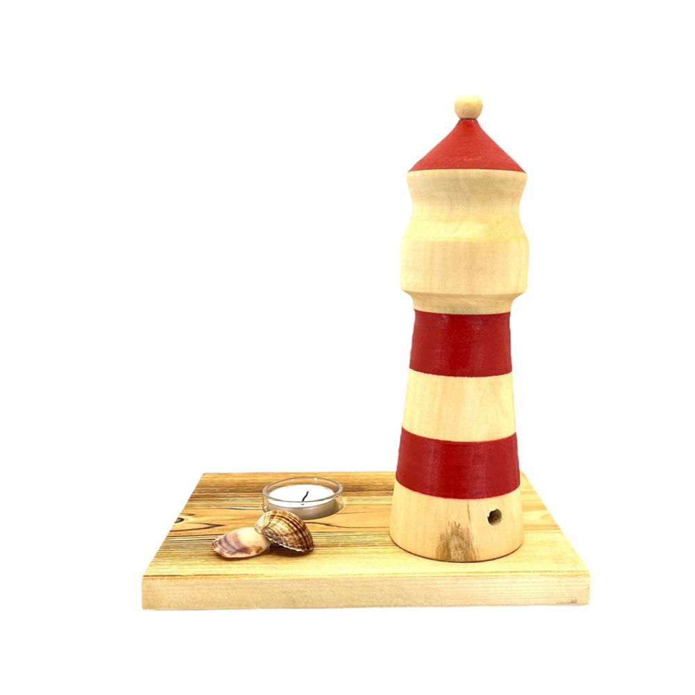Räucherfigur Leuchtturm mit Teelichthalter, rot – Bild 3