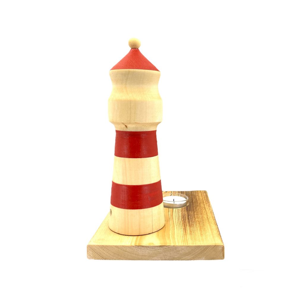 Räucherfigur Leuchtturm mit Teelichthalter, rot – Bild 4