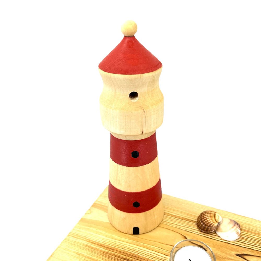 Räucherfigur Leuchtturm mit Teelichthalter, rot – Bild 6