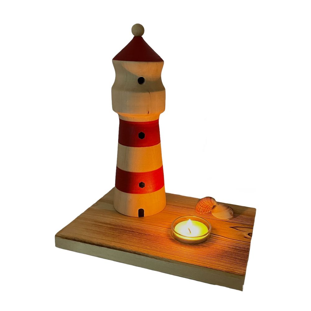 Räucherfigur Leuchtturm mit Teelichthalter, rot – Bild 9