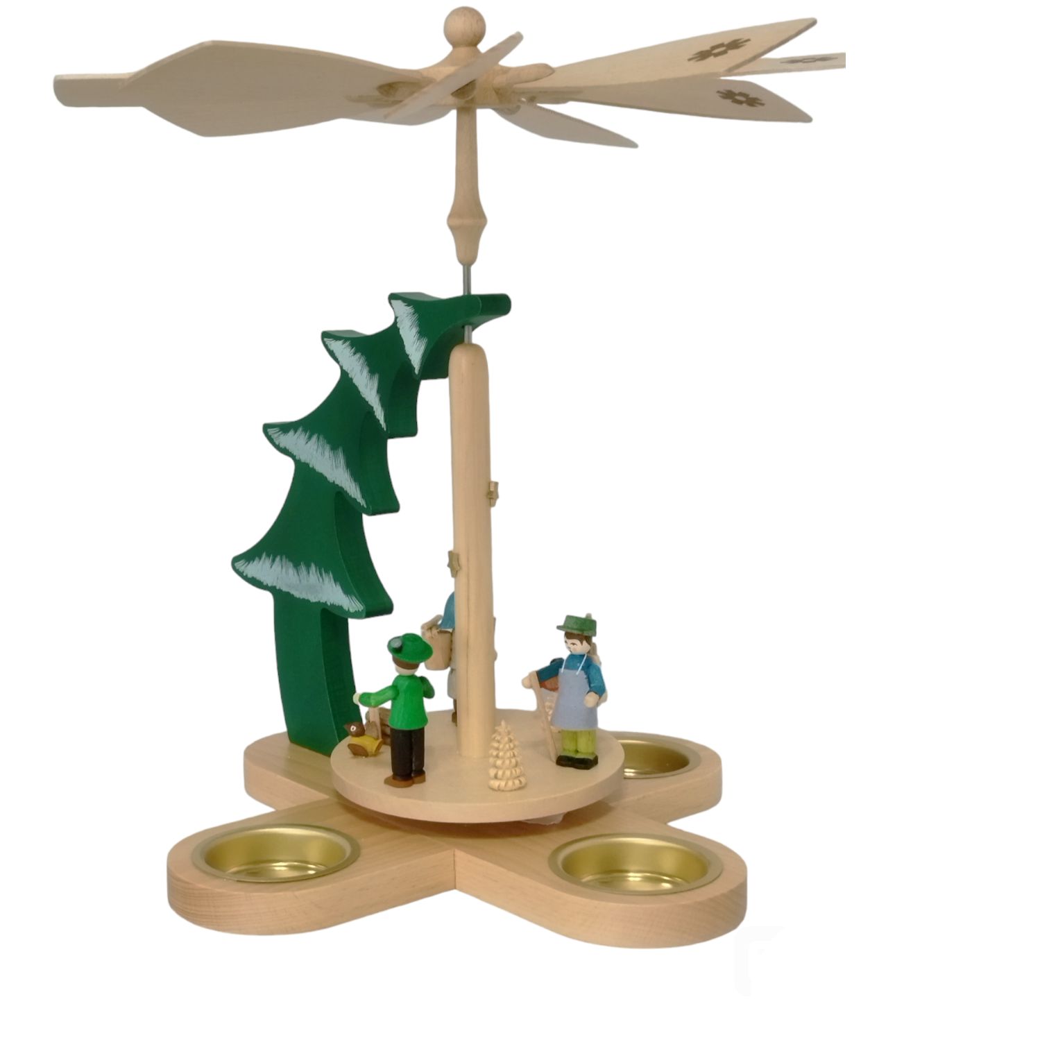 Teelichtpyramide Waldleute, Tannenform – Bild 2