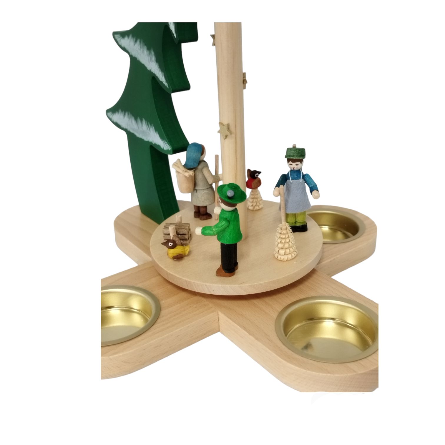 Teelichtpyramide Waldleute, Tannenform – Bild 3