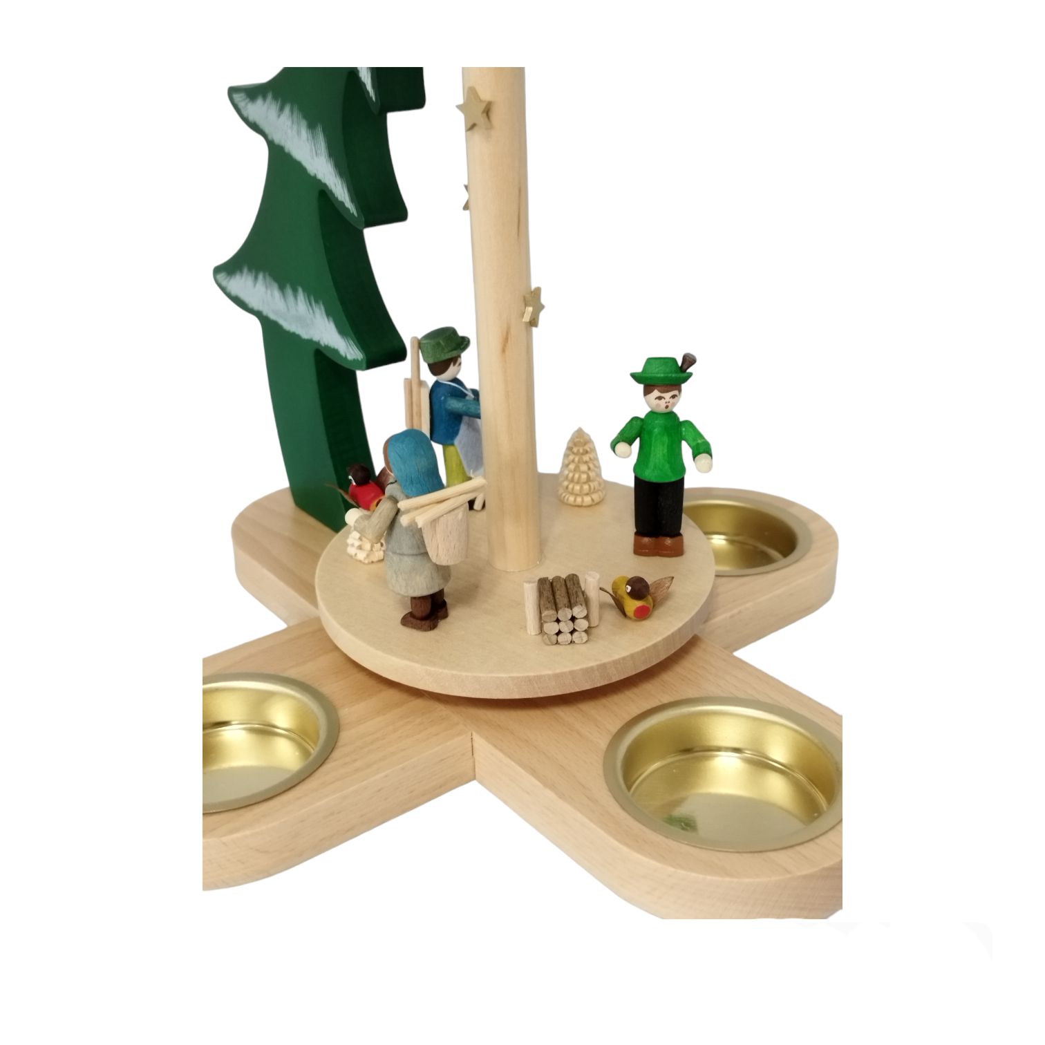 Teelichtpyramide Waldleute, Tannenform – Bild 4