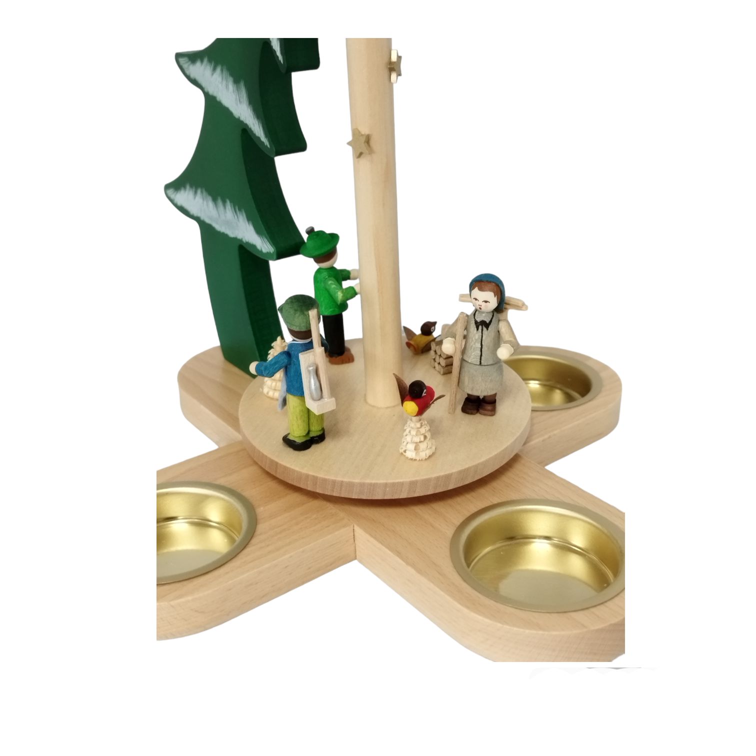 Teelichtpyramide Waldleute, Tannenform – Bild 5