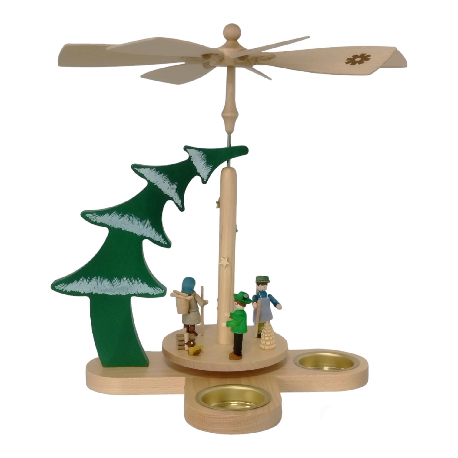 Teelichtpyramide Waldleute, Tannenform