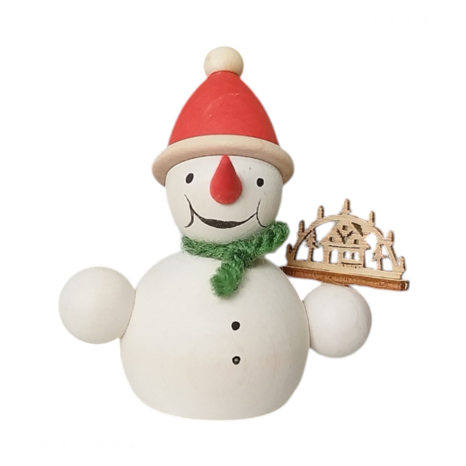 Schneemann mit Lichterbogen