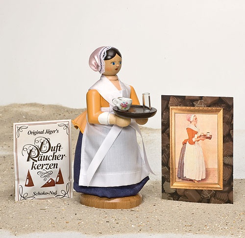 Räuchermann Schokoladenmädchen mit Bild