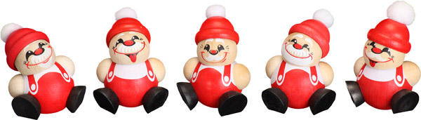 Kugelfiguren Nikolaus, Behang, 5er Satz