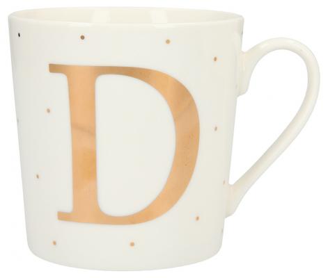 Porzellan-Becher mit Goldverzierung und Buchstabe „D“