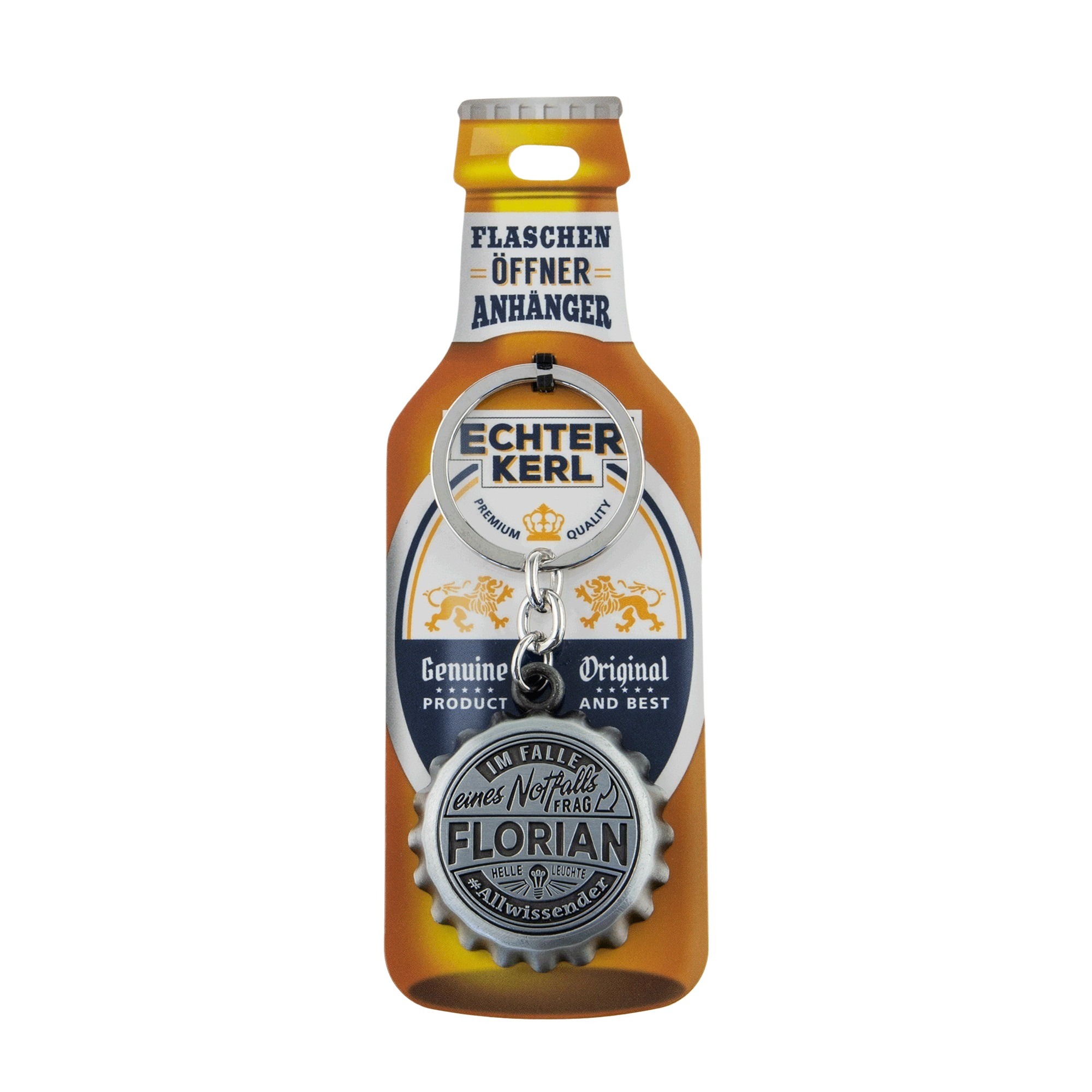 Schlüsselanhänger mit Flaschenöffner – Florian