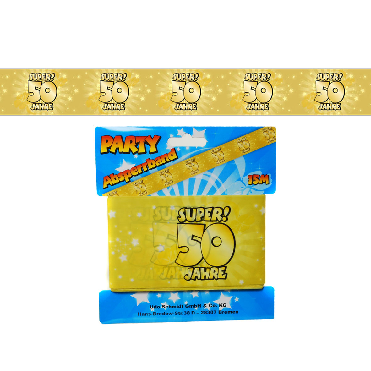 Absperrband in Gold “Super! 50 Jahre”