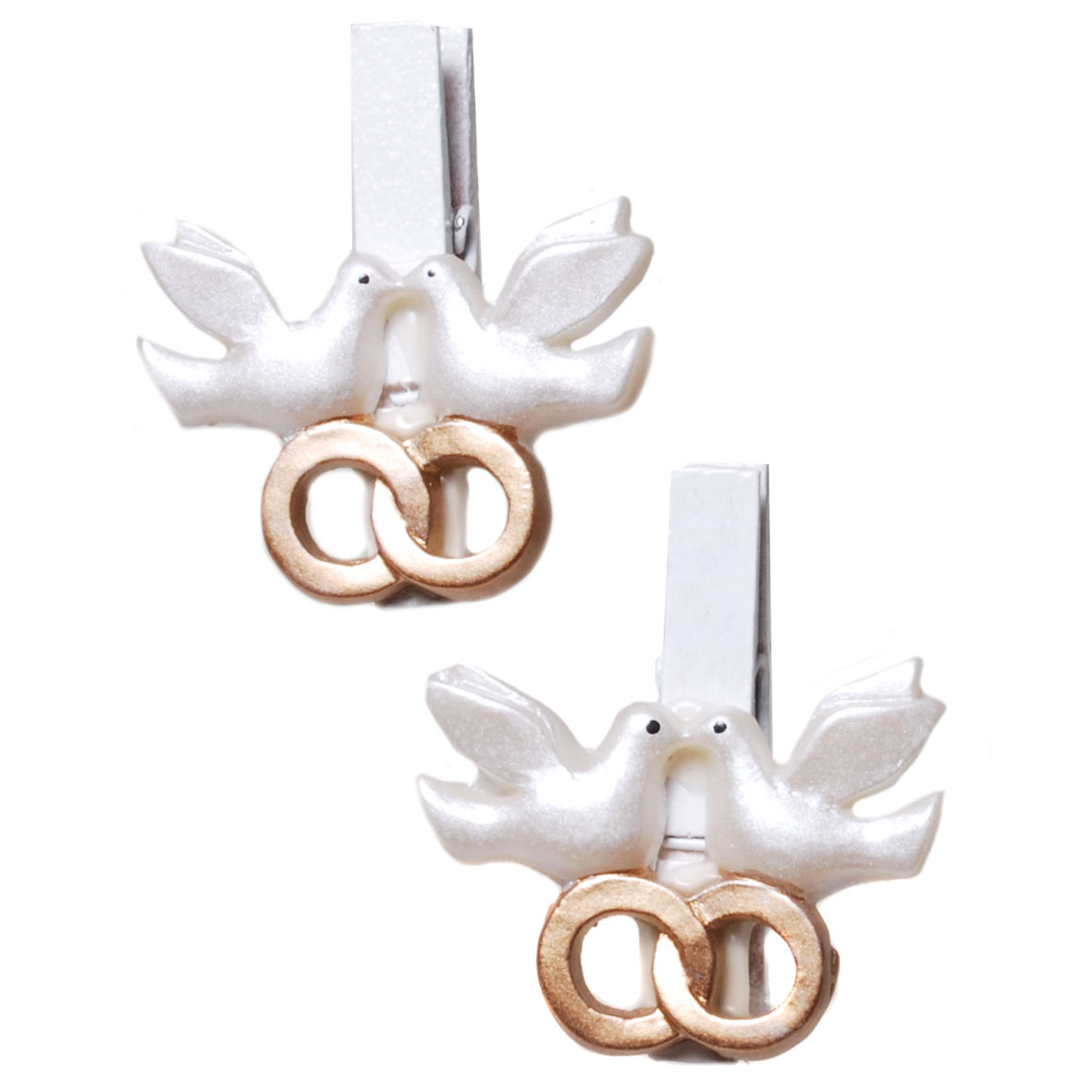 Klammern mit Tauben und Gold-Ringen