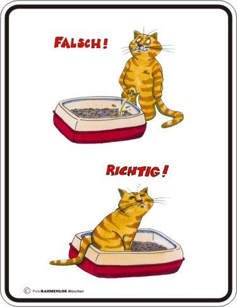 RAHMENLOS® Blechschild “Katzenklo”