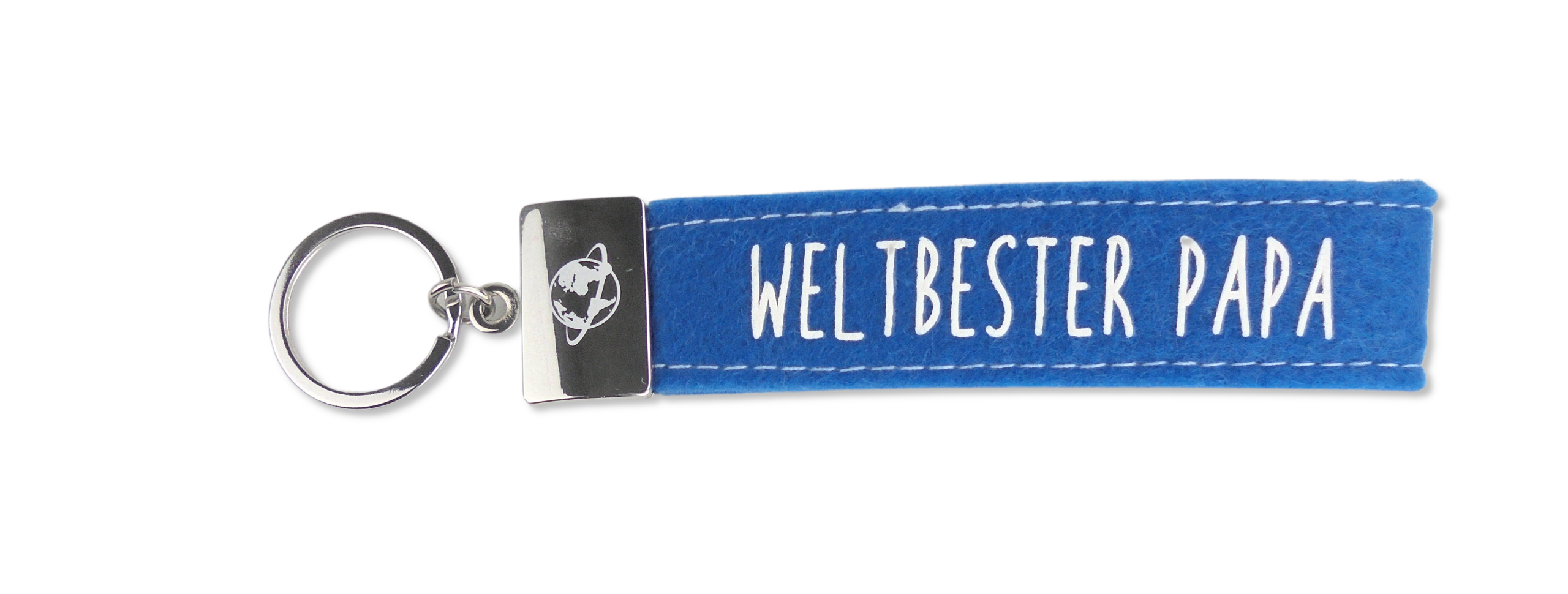 Schlaufen Schlüsselanhänger “Glücksfilz – Weltbester Papa” mit Metallabschluss *