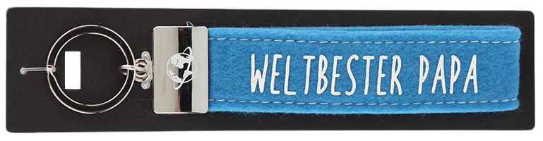 Schlaufen Schlüsselanhänger “Glücksfilz – Weltbester Papa” mit Metallabschluss * – Bild 2