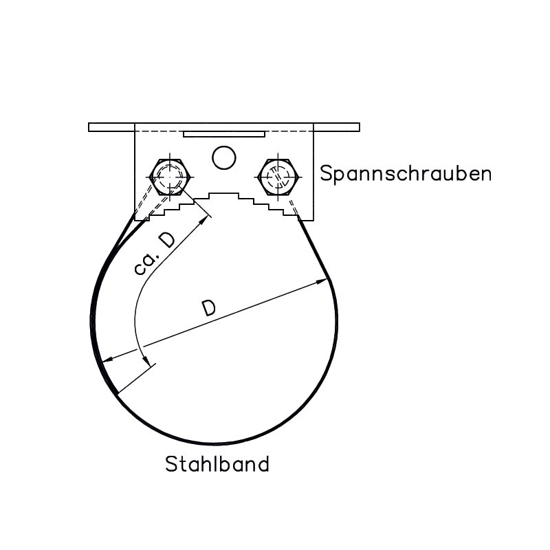 Bandschelle Maxlae mit Spannschrauben, Lochabstand 60-80 mm – Bild 7