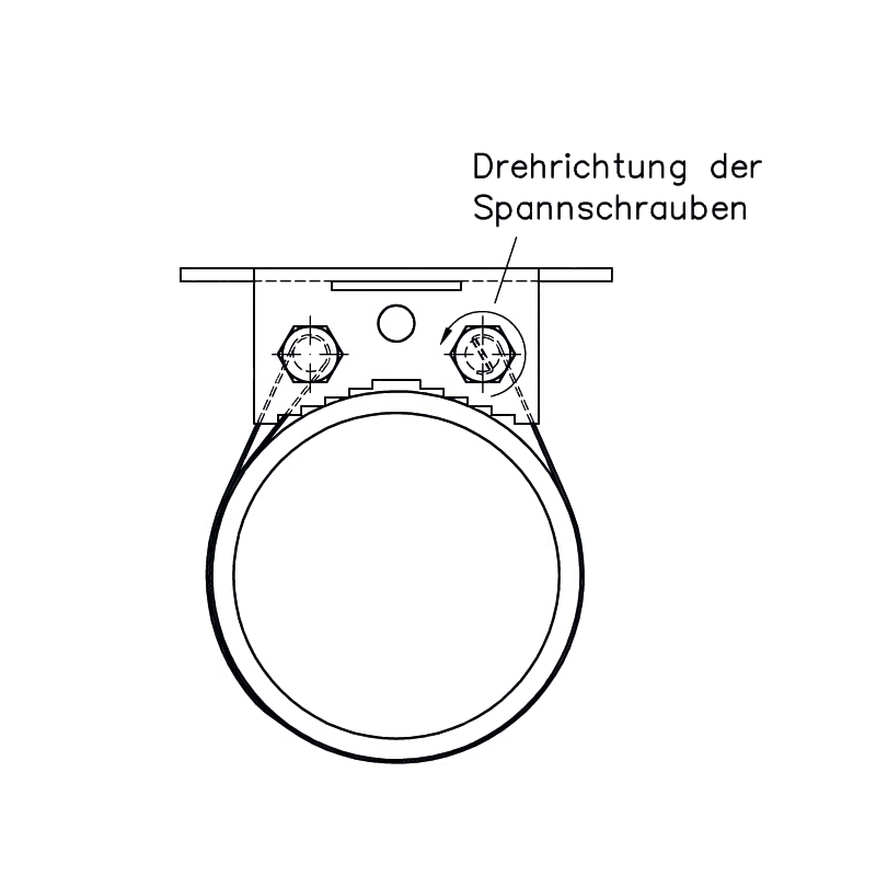 Bandschelle Maxlae mit Spannschrauben, Lochabstand 60-80 mm – Bild 8
