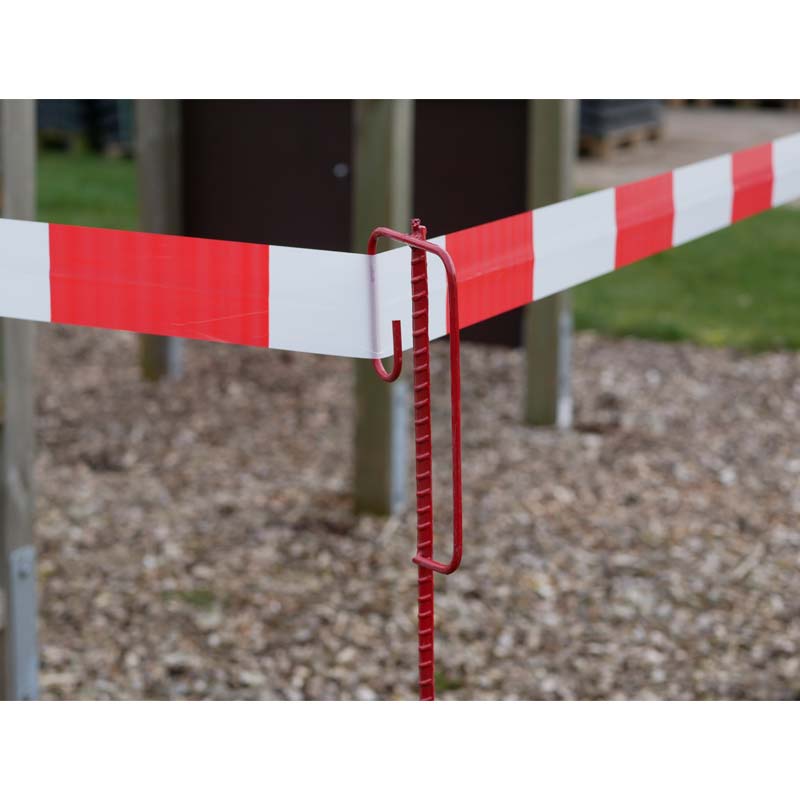 Absperrhalter geriffelt, 1250 mm Länge, mit Sicherheitsbügel und geschmiedeter Spitze – Bild 3