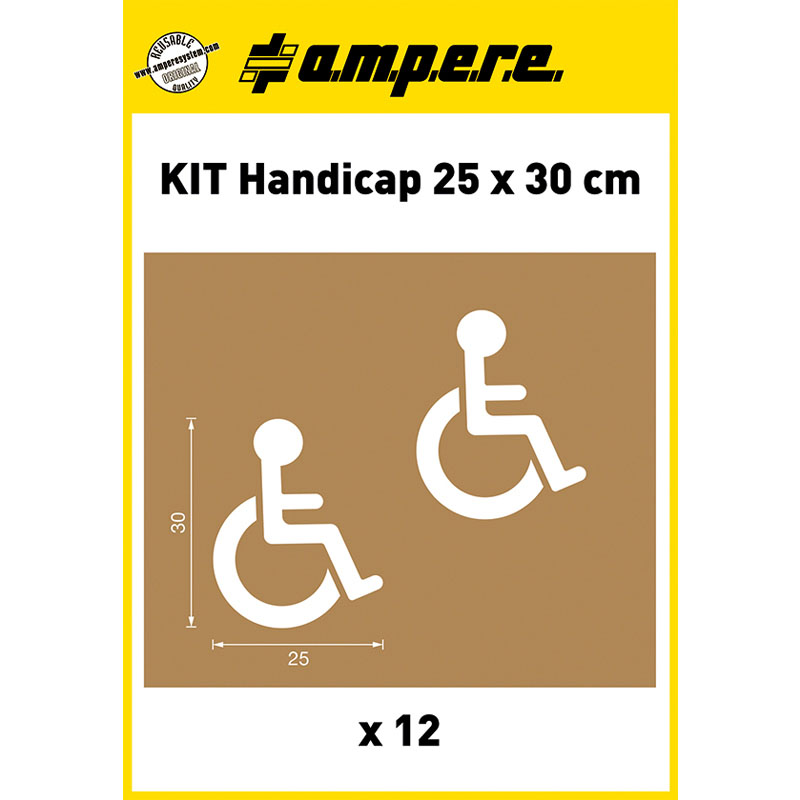 Schablonensatz KIT Handicap mit 12 Schablonen, je 2 Rollstuhlfahrer-Symbole 25 x 30 cm
