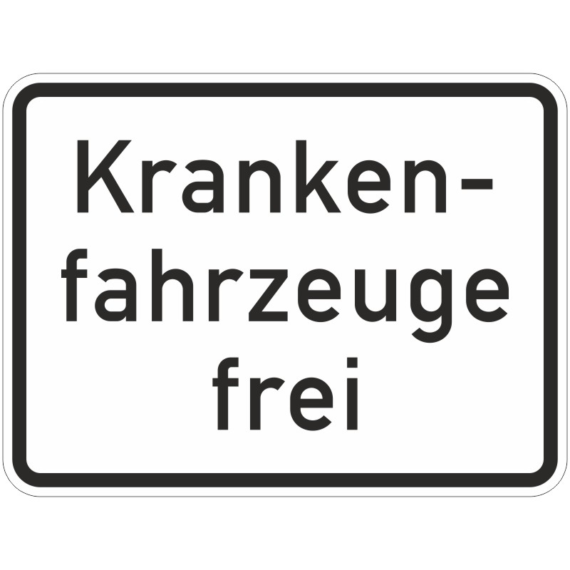 Verkehrszeichen 1026-34 Krankenfahrzeuge frei
