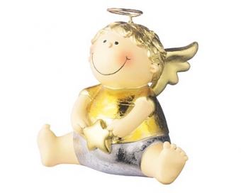 Mila Engel und Bengel Deko Figur sitzend mit Herz oder Stern – Bild 3