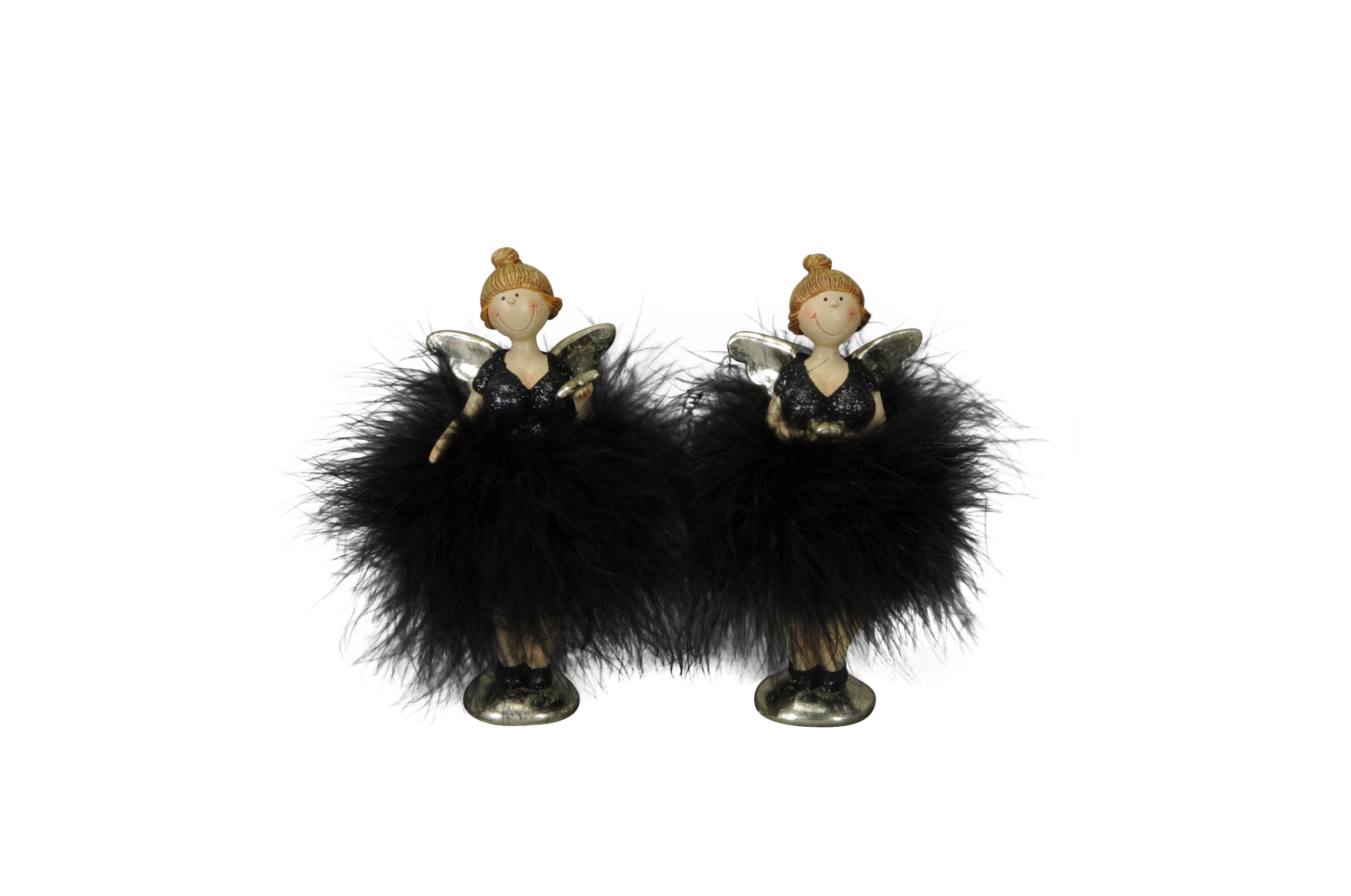 Engel Figur mit Plüsch Kleid – Molly Ballerina Federkleid Engel – Bild 5