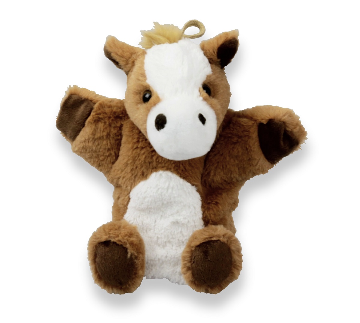 Handpuppe Pferd Kuscheltier Pony Plüschtier braun – Schmusetier