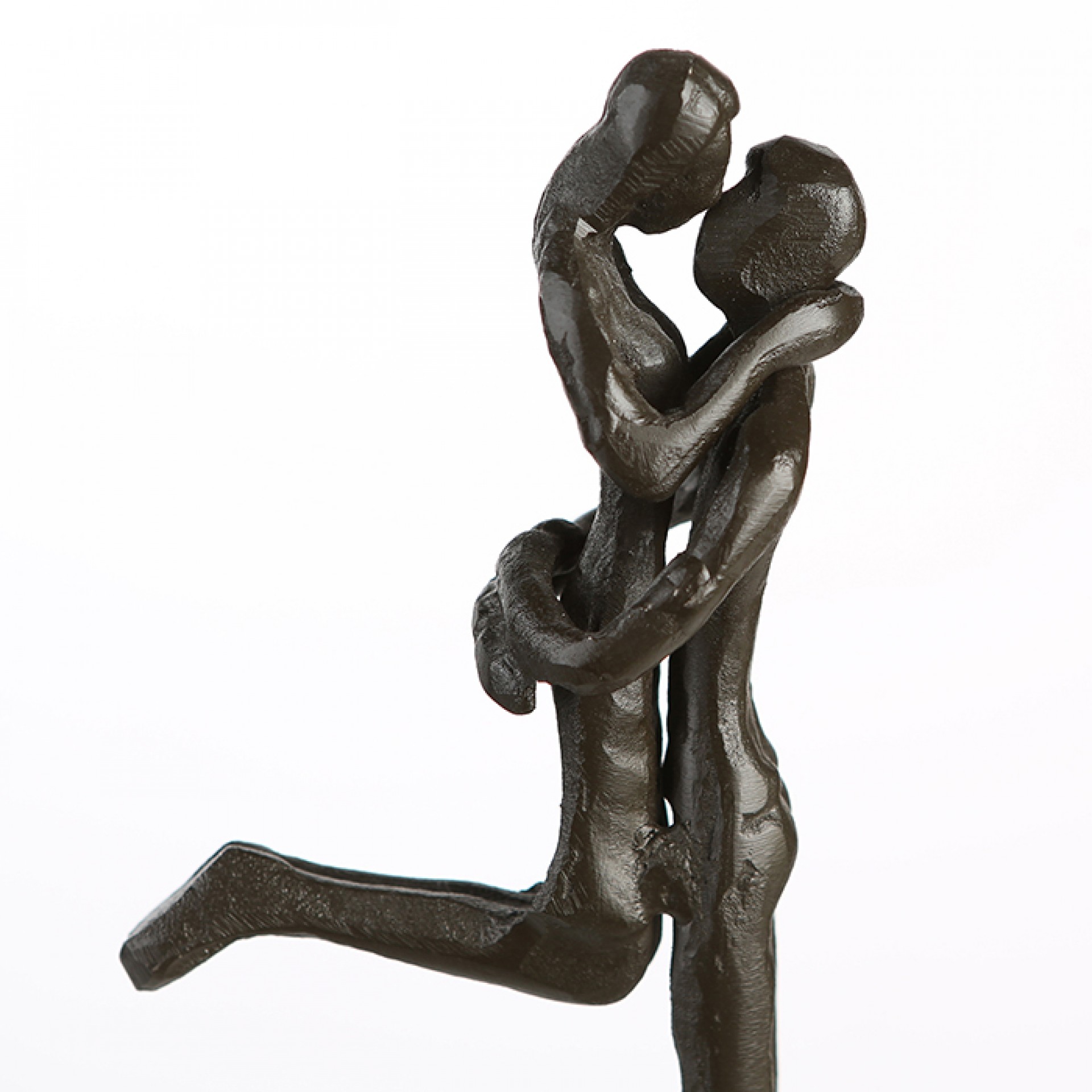 Liebespaar Figur Kissing – Design Skulptur aus Eisen – brüniert – Bild 5