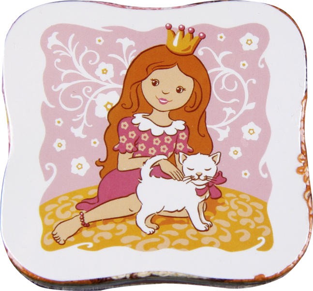 Magisches Handtuch – Zauberhandtuch Prinzessin mit Katze, Baumwolle 30 x 30 cm