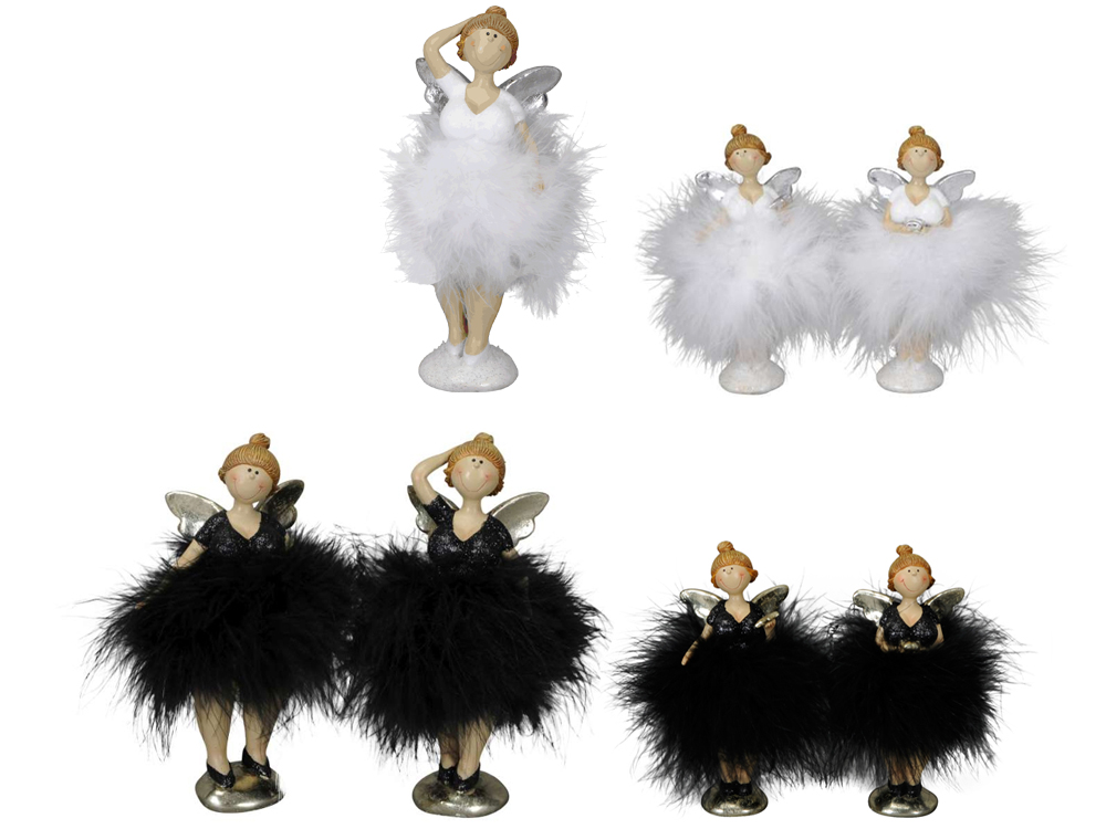 Engel Figur mit Plüsch Kleid – Molly Ballerina Federkleid Engel