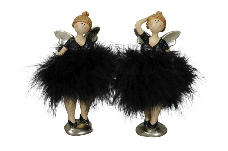 Engel Figur mit Plüsch Kleid – Molly Ballerina Federkleid Engel – Bild 2