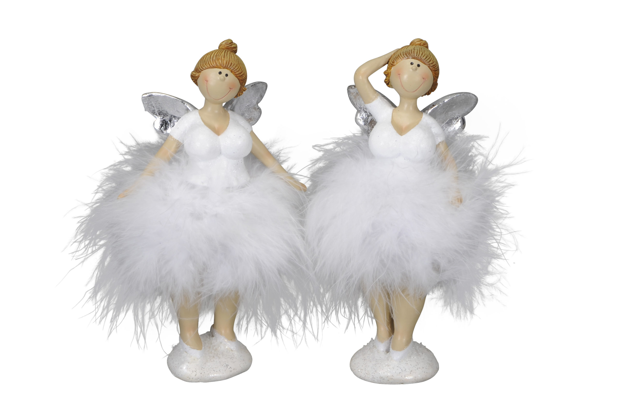 Engel Figur mit Plüsch Kleid – Molly Ballerina Federkleid Engel – Bild 4