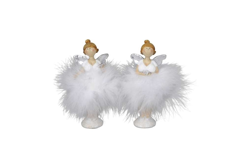 Engel Figur mit Plüsch Kleid – Molly Ballerina Federkleid Engel – Bild 3