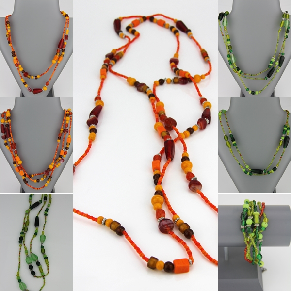 Glaskette ohne Verschluss – doppellt tragbare Ketten