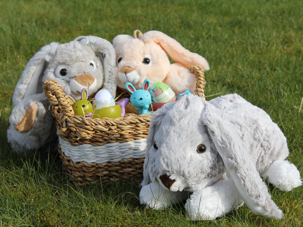 Stofftier Handpuppe Hase grau Kuscheltier – Kaninchen Plüschtier Häschen – Bild 3