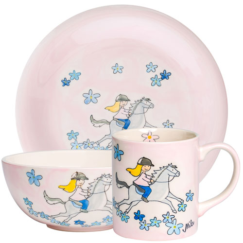 Mila Galopp Sammler Set – Becher + Teller + Kinderschale