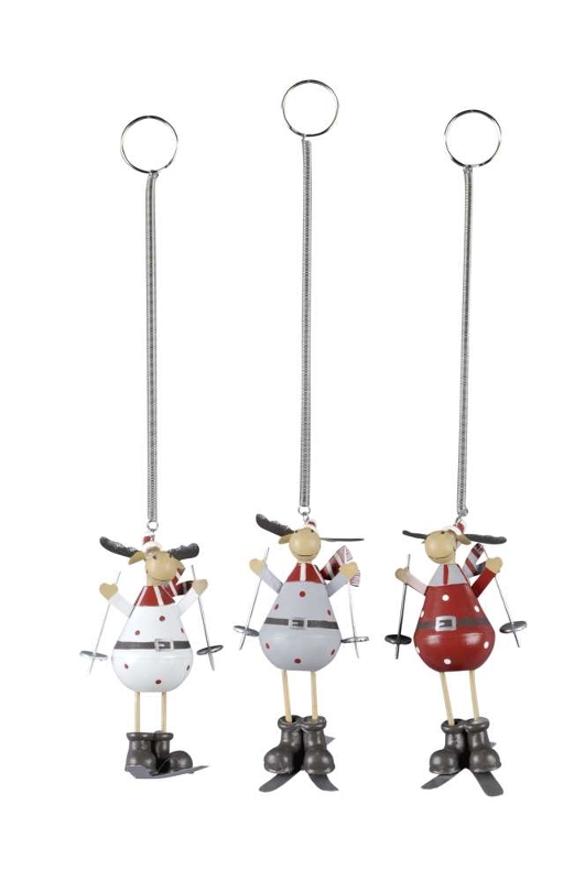 Wipp Elch mit Sprungfeder – Elchfigur mit Ski zum Aufhängen